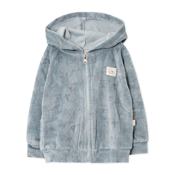 104145Campera con capucha Estampada