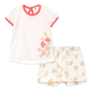 2763Pijama remera c/estampa y short flores