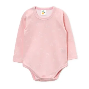 144007Body algodón con lycra estampado con broche manga larga