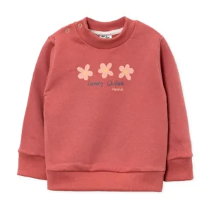 144253Buzo beba cuello redondo con broche de frisa estampado