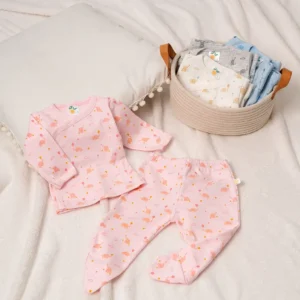 141640Conjunto batita y medio osito de algodón unisex elefantes