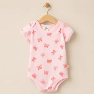152718Body mariposas cuello americano manga corta