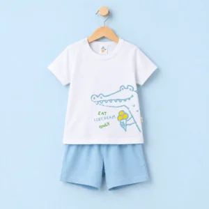 155136Remera bebe c/estamp y short jersey